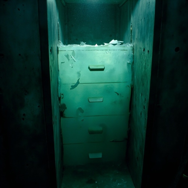 Containment-cell surveillance portrait of The Bureaucratic Jelly.