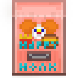 A green and red HappyHonk vending machine.